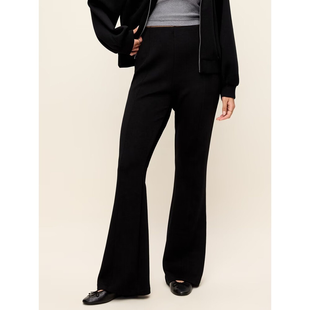 Old Navy Bounce Fleece Flare-Leg Sweatpants Womens L Petite Black Pull On NEW